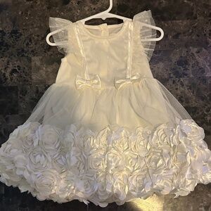 White flowered ruffled dress